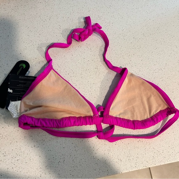 NEW Moontide Swimwear Bikini Top UK 10 Triangle String Swim Fuchsia Unpadded - Picture 3 of 12